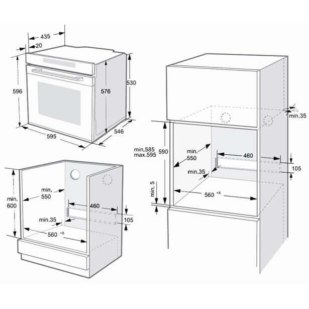 BLAUPUNKT 60CM BUILT-IN OVEN (DARK STEEL)