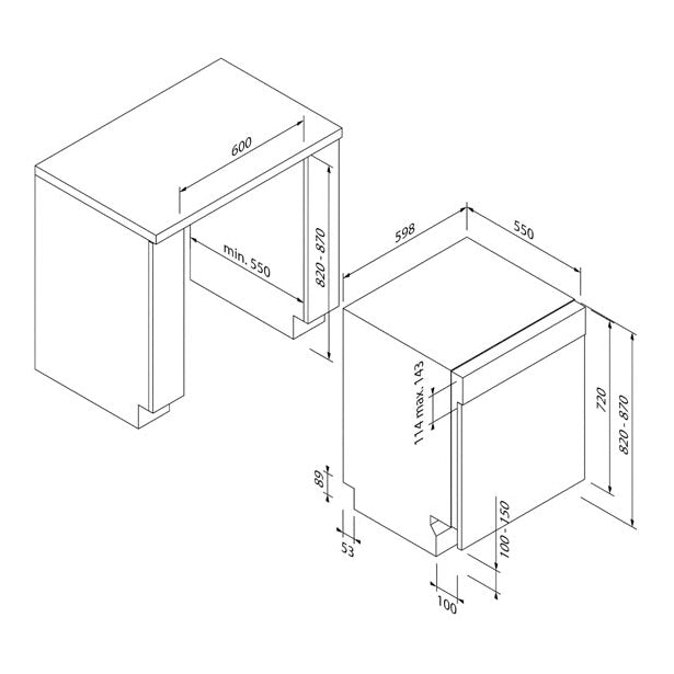 BLAUPUNKT 60CM SEMI-INTEGRATED DISHWASHER