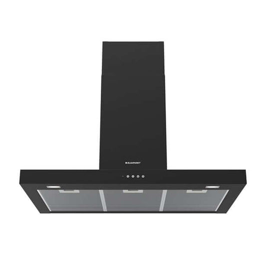 BLAUPUNKT 90CM WALL MOUNTED CANOPY RANGEHOOD AND FLUE (BLACK STAINLESS STEEL)